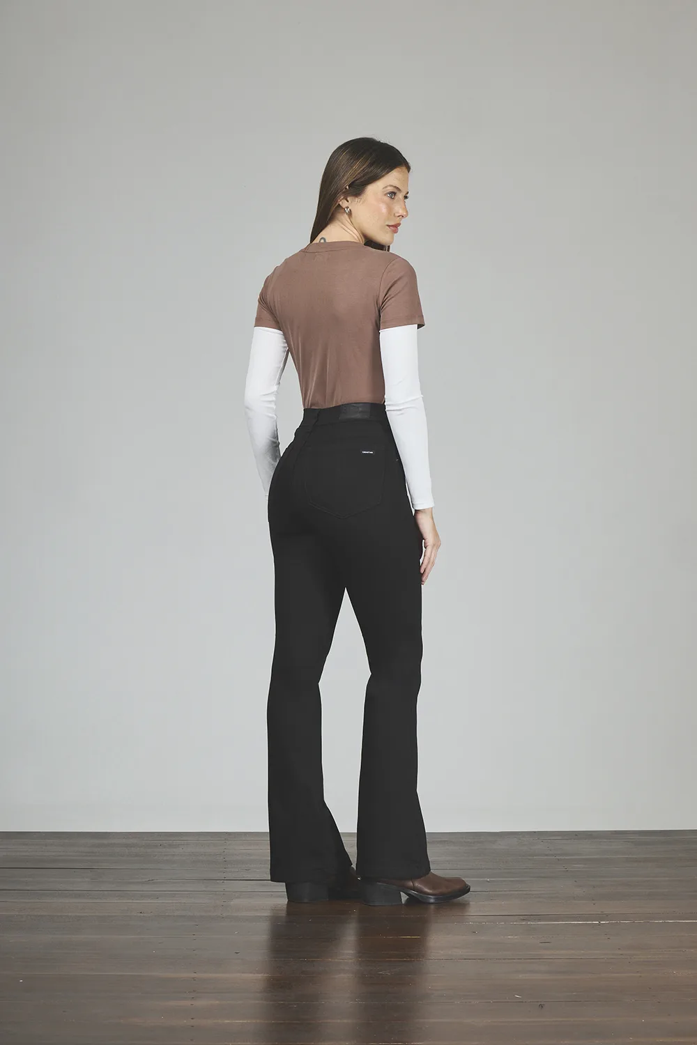 Alternative view of ART. 044 | SEMI OXFORD NEGRO CLASICO ELASTIZADO