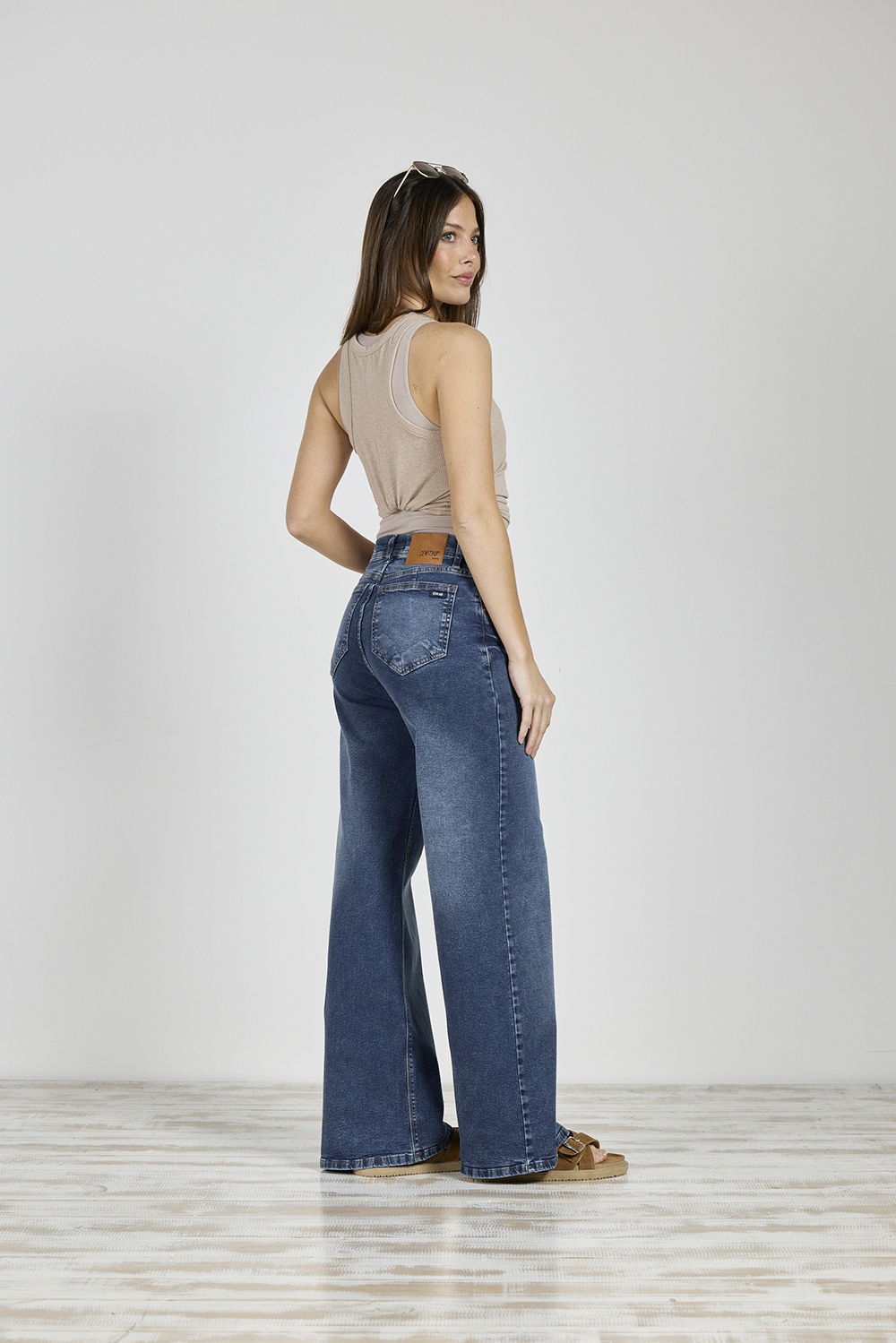 Alternative view of ART. 104 | WIDE LEG STONE CON GANCHO ELASTIZADO