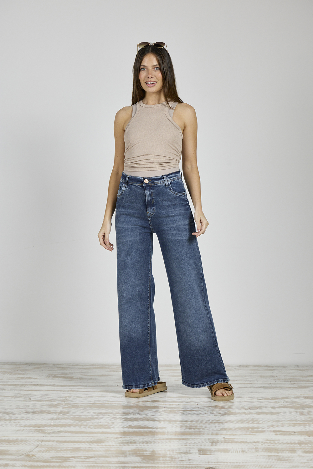 ART. 104 | WIDE LEG STONE CON GANCHO ELASTIZADO