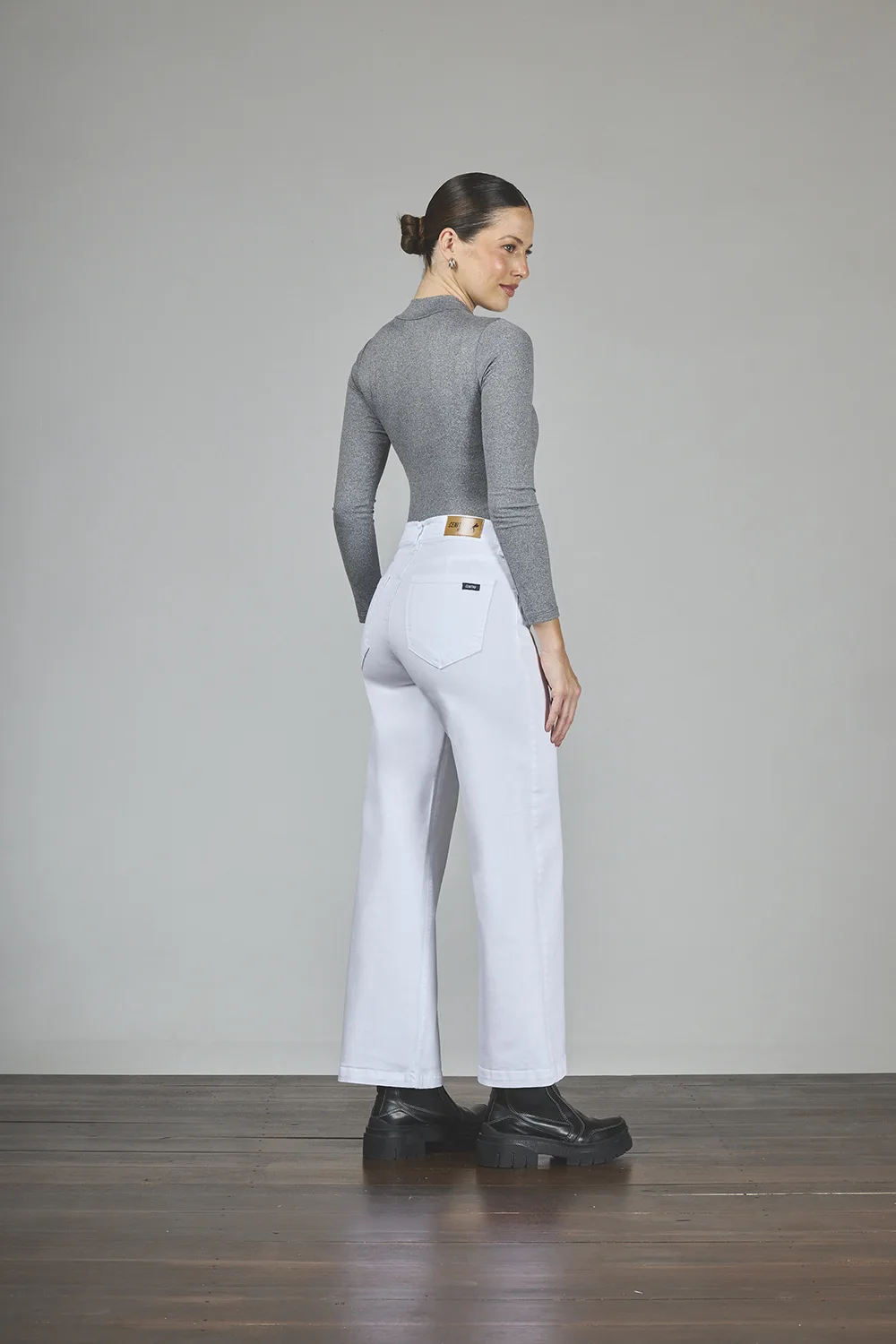 Alternative view of ART. 148 | CROP WIDE LEG BLANCO ELASTIZADO