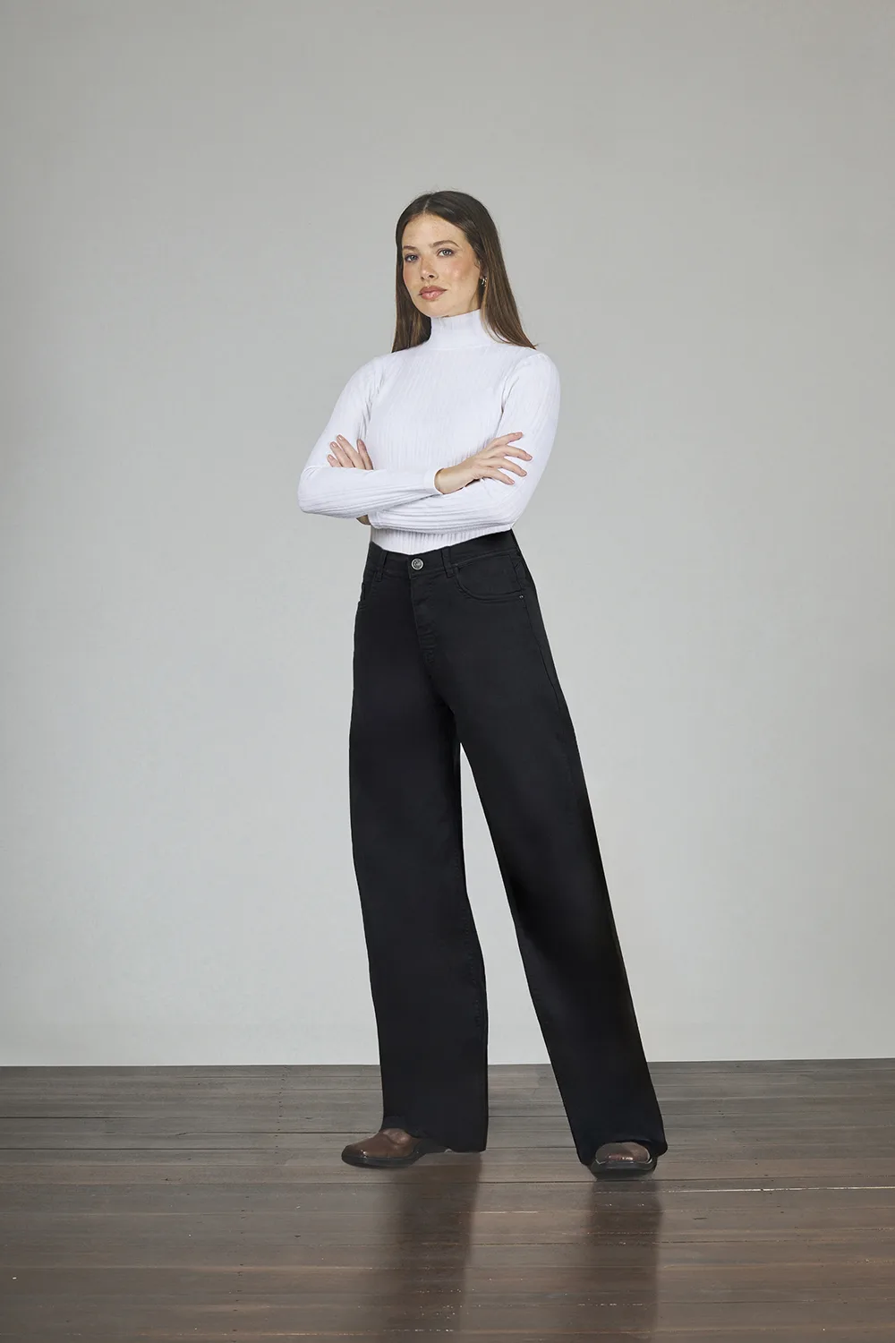 ART. 171 | WIDE LEG NEGRO CLÁSICO ELASTIZADO - Imagen 4