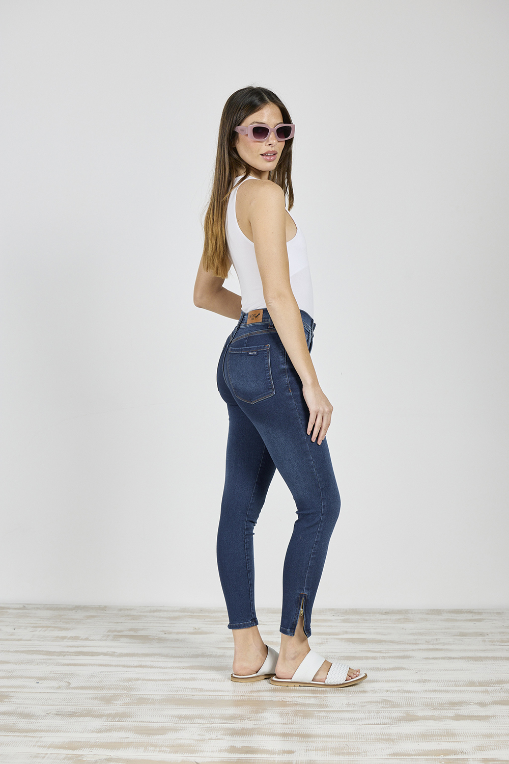 Alternative view of ART. 177 | AZUL CIERRE EN BOTA CON BIGOTE ELASTIZADO