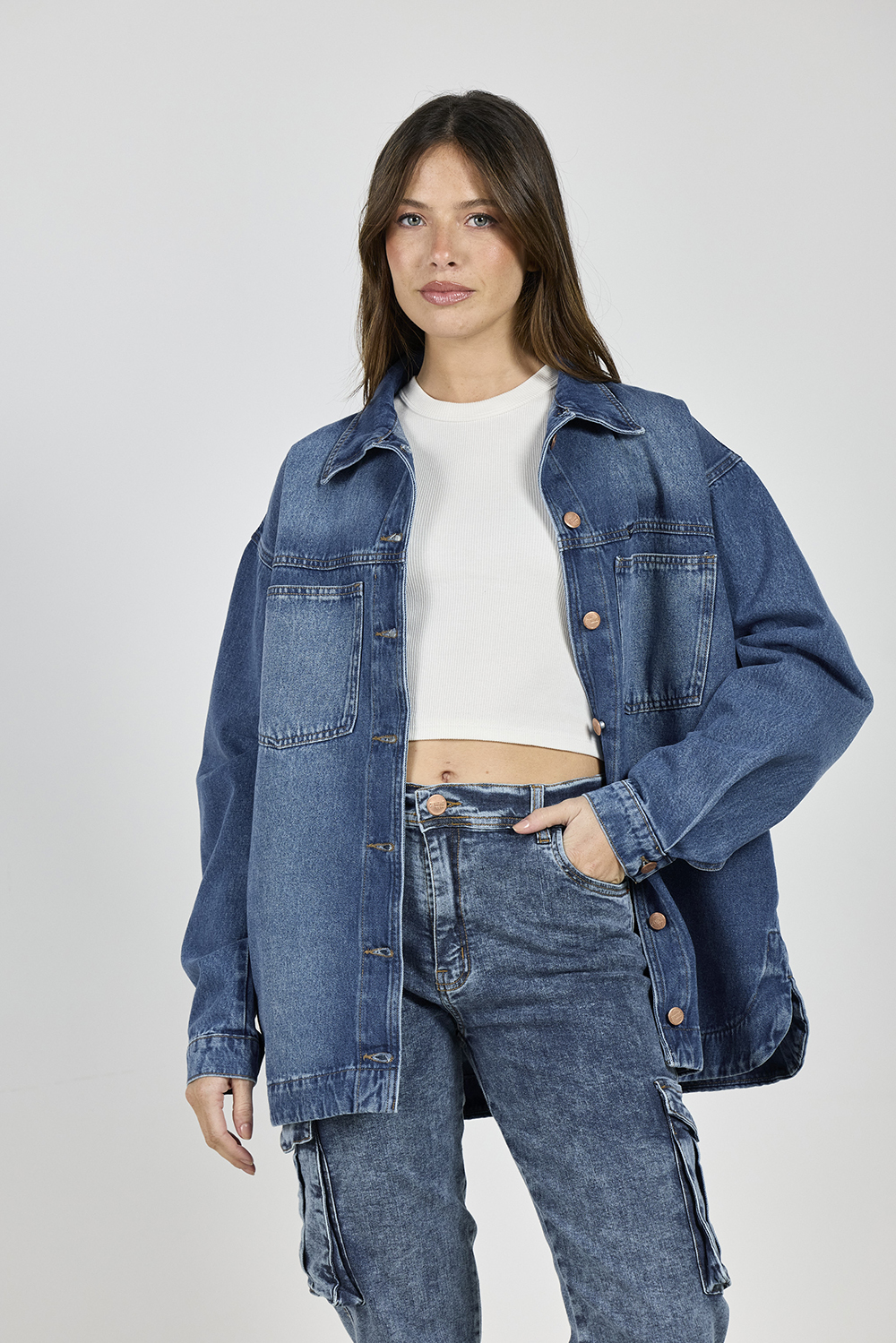 ART. 288 | CAMISACO OVERSIZE DE JEANS AZUL RÍGIDO
