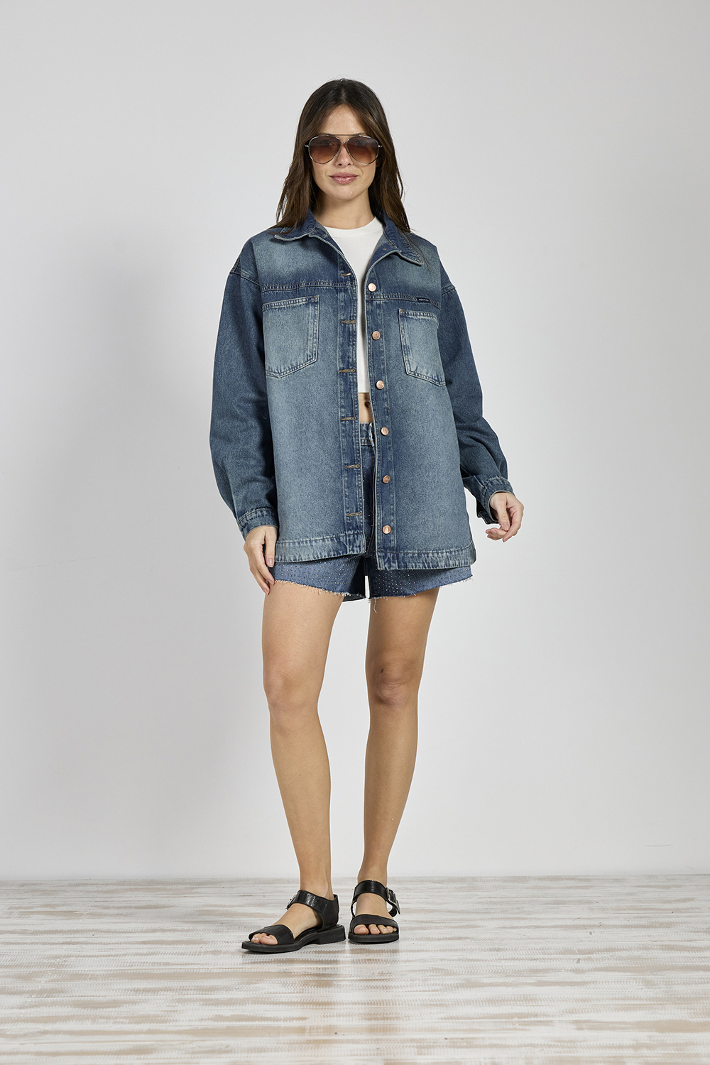 ART. 296 | CAMISACO OVERSIZE DE JEANS ÓXIDO RÍGIDO