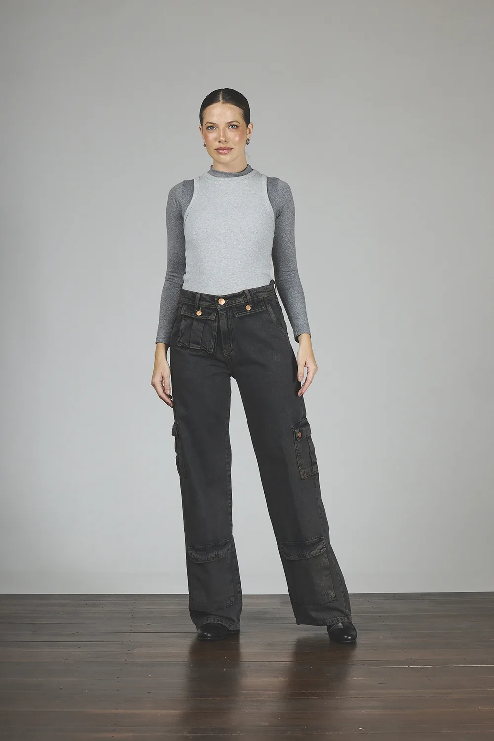 ART. 297 | WIDE LEG CARGO VINTAGE MARRON RÍGIDO