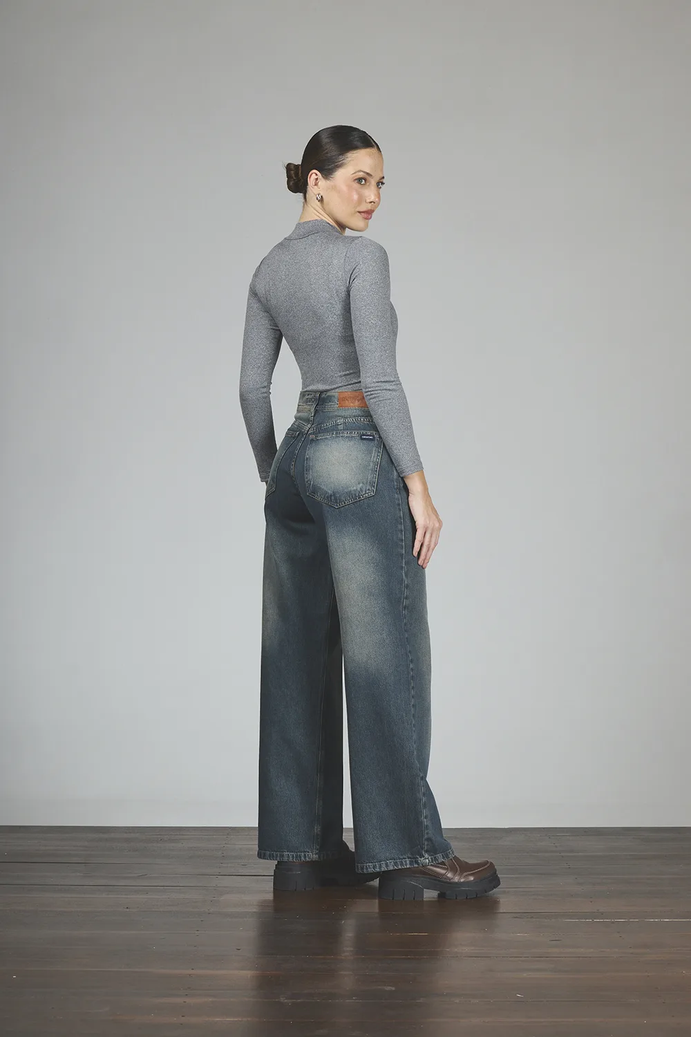 Alternative view of ART. 299 | WIDE LEG CLÁSICO VINTAGE ÓXIDO RÍGIDO