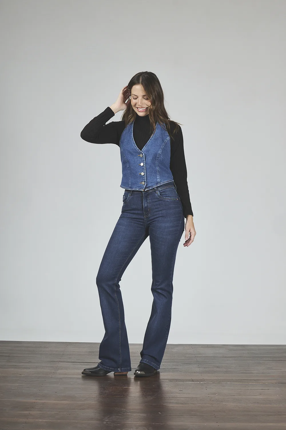 ART. 315 | SEMI OXFORD AZUL CON RUEDO ELASTIZADO - Imagen 5