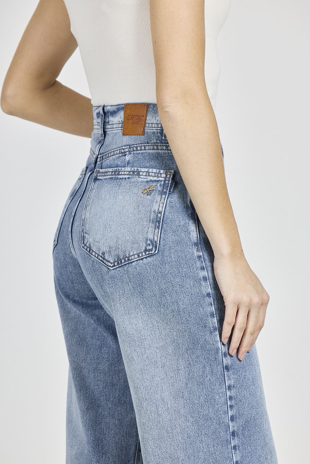 Alternative view of ART. 339 | WIDE LEG CROP STONE BOTA DESCOCIDA RIGIDO