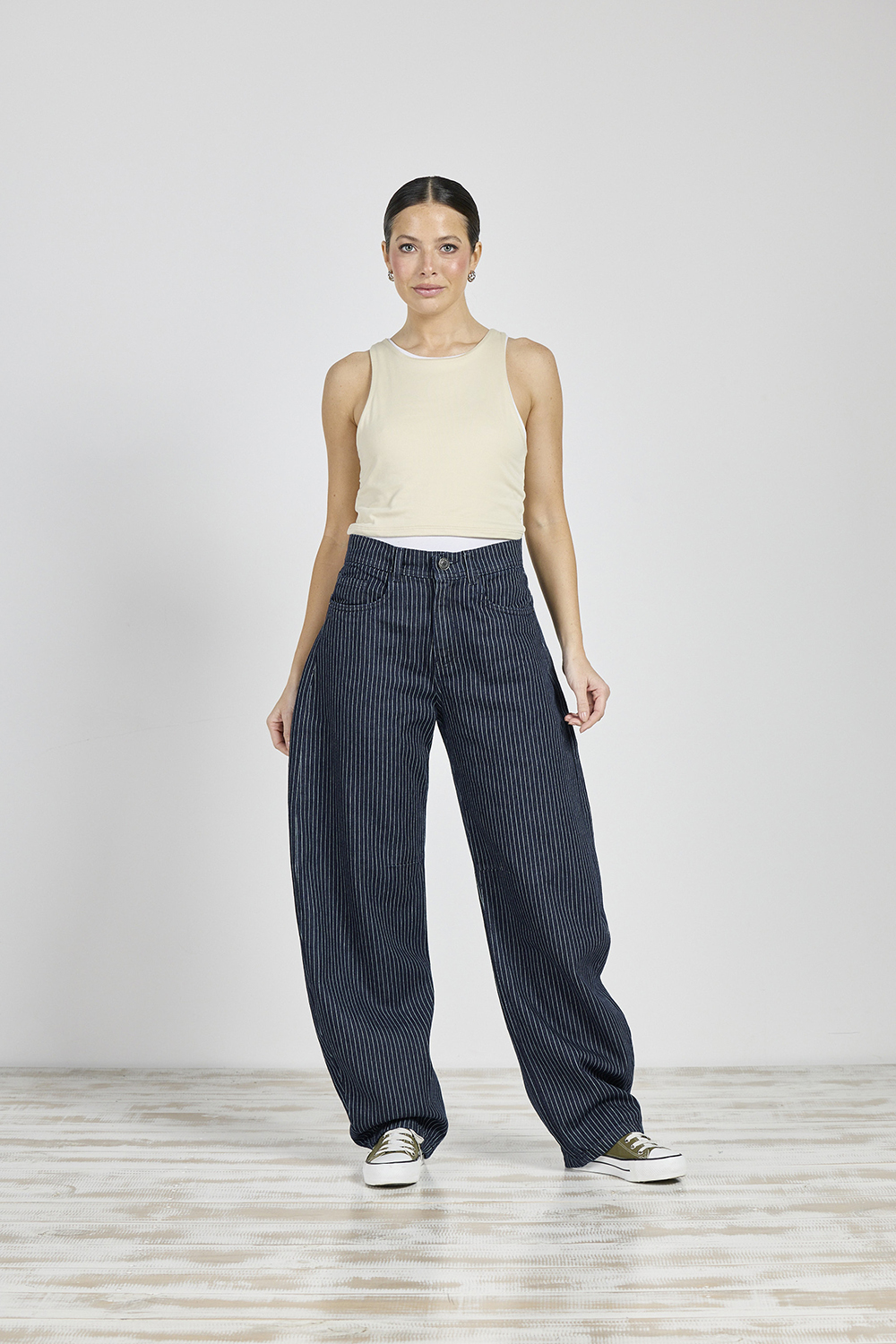 ART. 364 | BALLON AZUL RAYADO CON HEBILLA ATRAS RÍGIDO