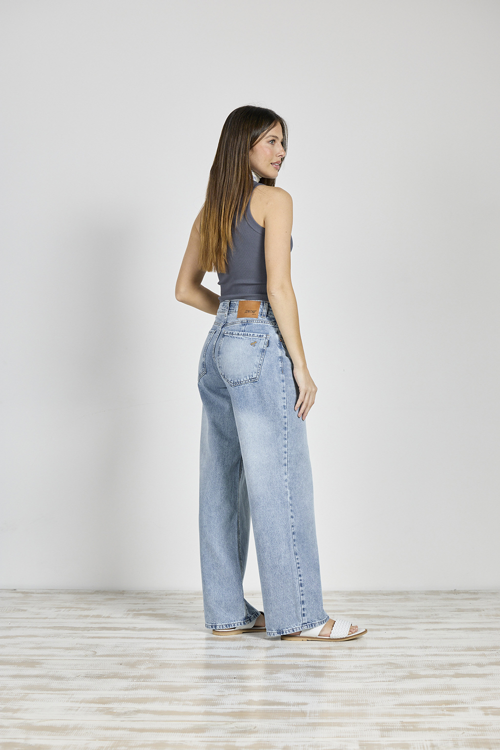 Alternative view of ART. 391 | BAGGY CLÁSICO CELESTE TIRO BAJO RÍGIDO