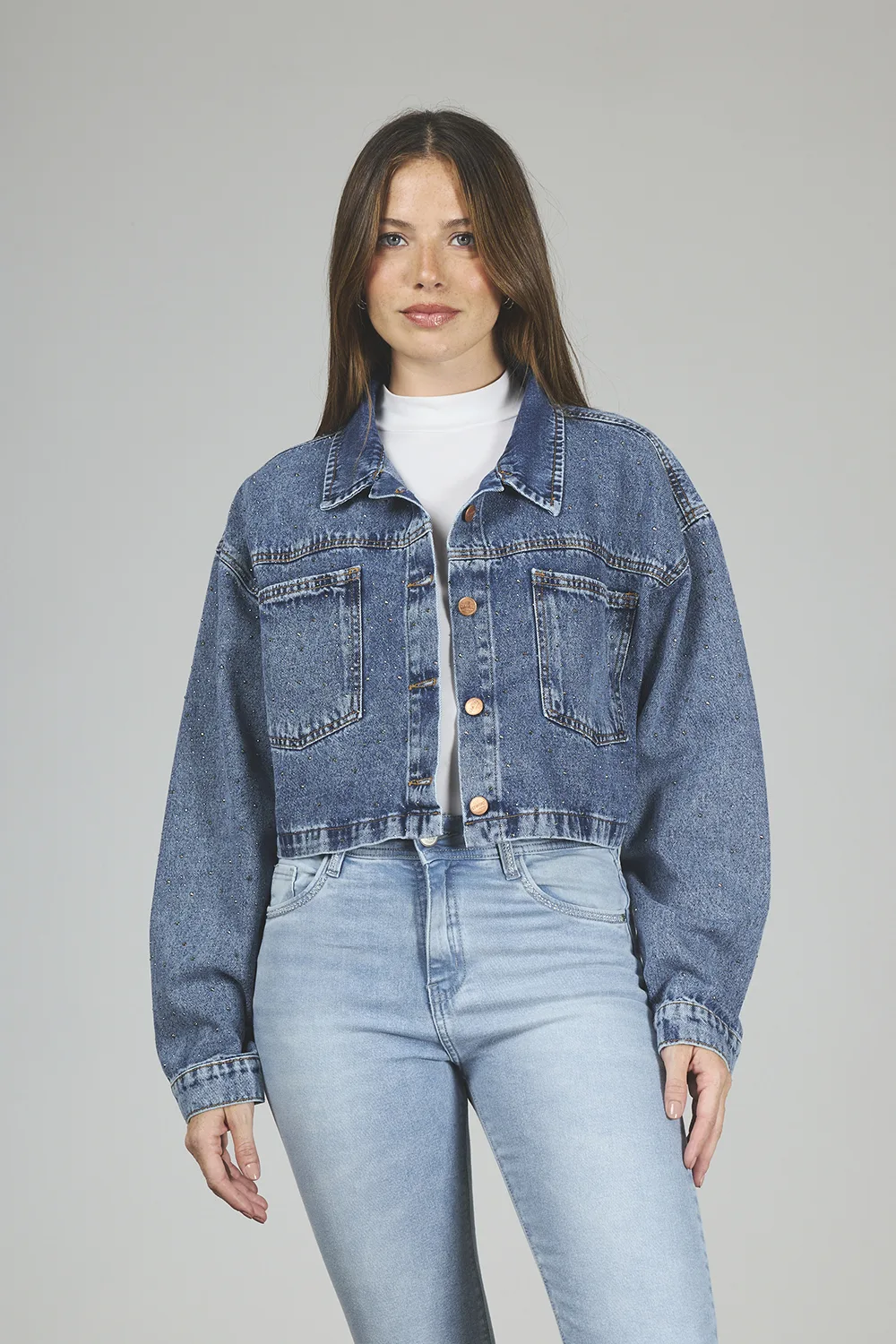 ART. 395 | CAMPERA CROP STONE STRASS RÍGIDO