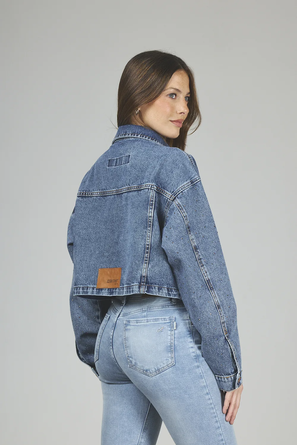 Alternative view of ART. 395 | CAMPERA CROP STONE STRASS RÍGIDO