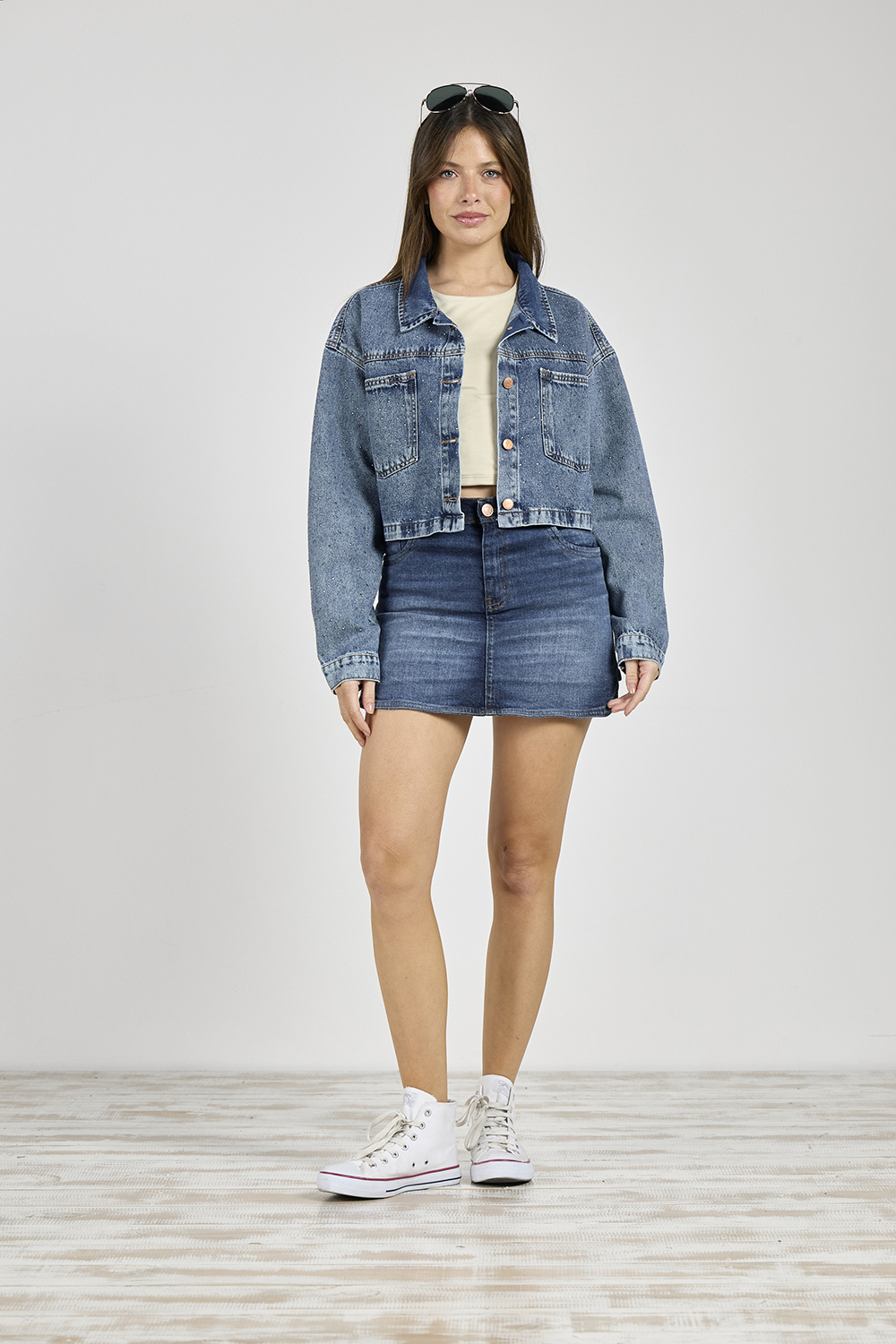 ART. 395 | CAMPERA CROP STONE STRASS RÍGIDO