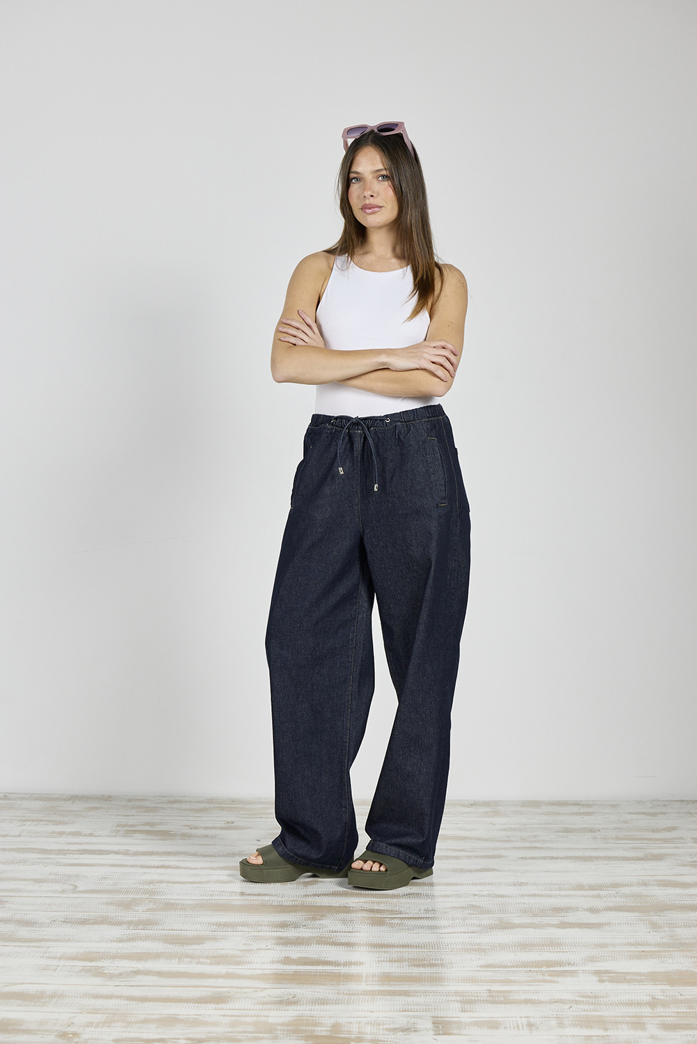 ART. 402 | BAGGY AZUL CINTURA CON ELASTICO RÍGIDO