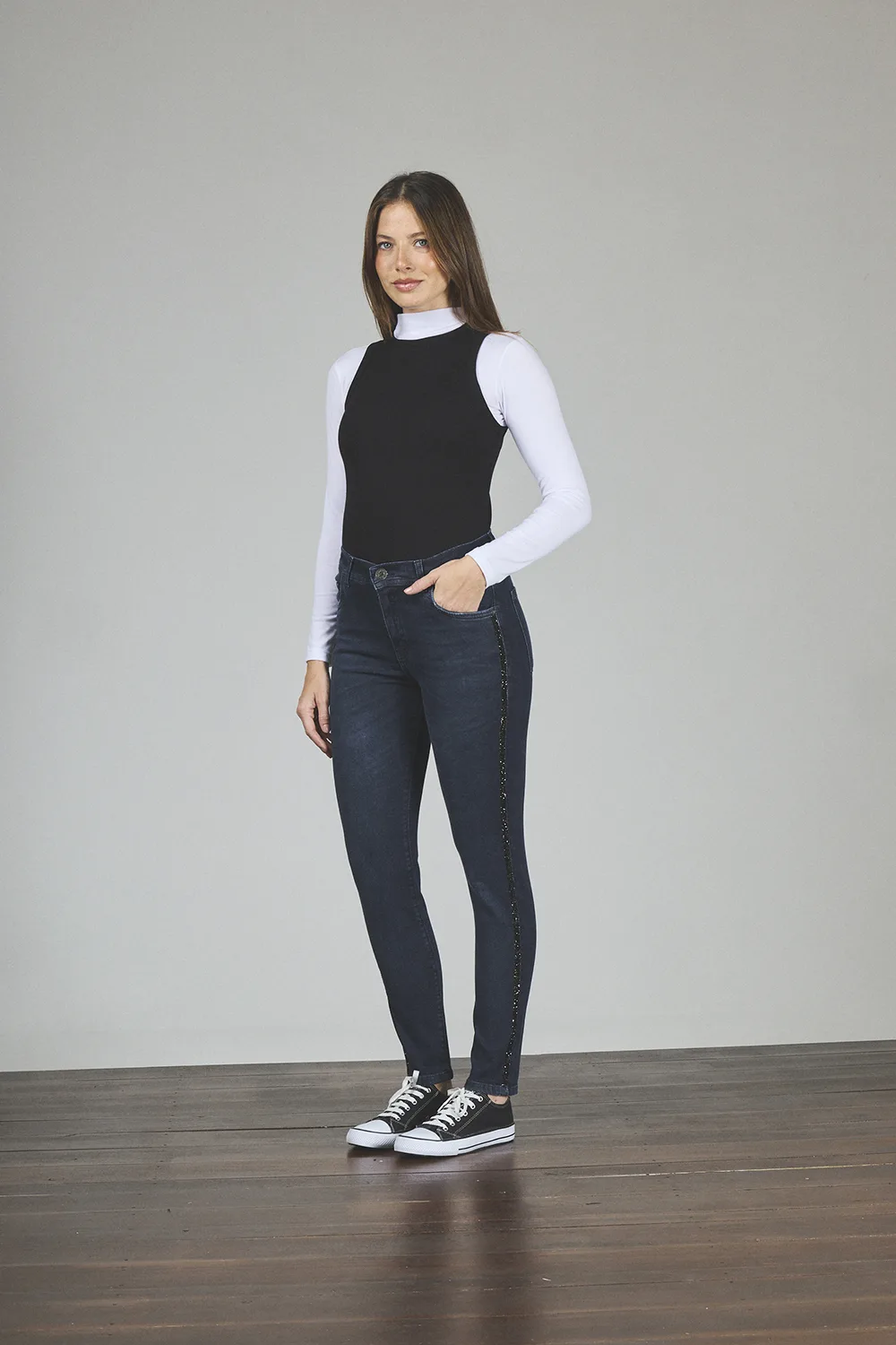 ART. 407 | BLUE BLACK BRILLO LATERAL ELASTIZADO