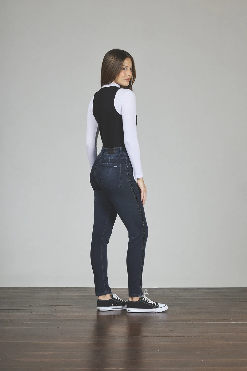 Alternative view of ART. 407 | BLUE BLACK BRILLO LATERAL ELASTIZADO