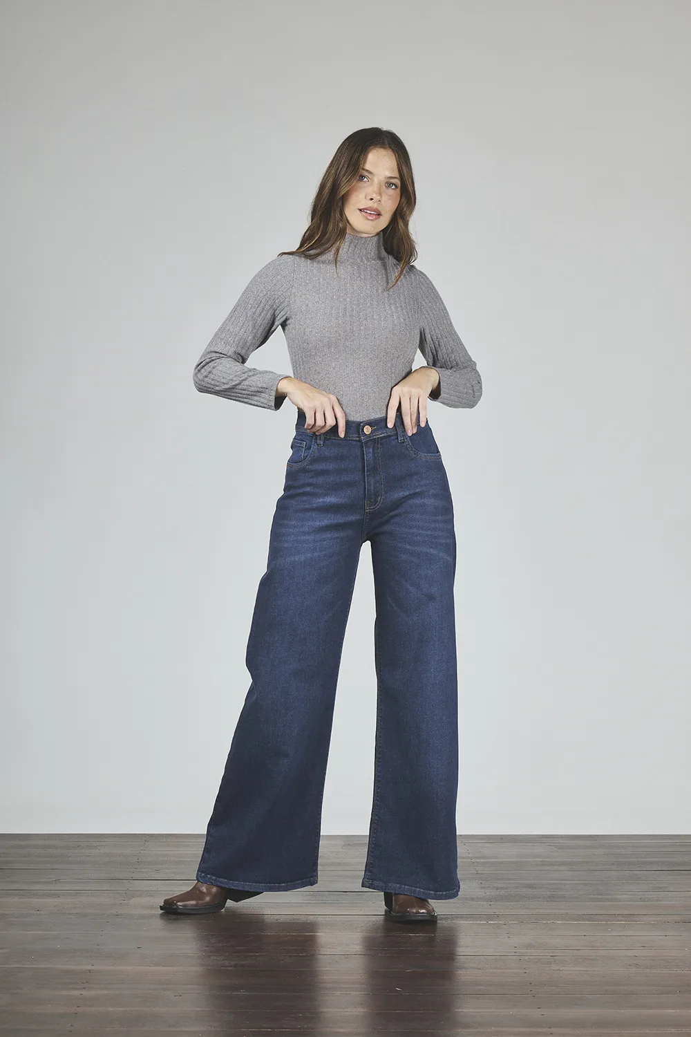 ART. 418 | WIDE LEG AZUL CLÁSICO ELASTIZADO