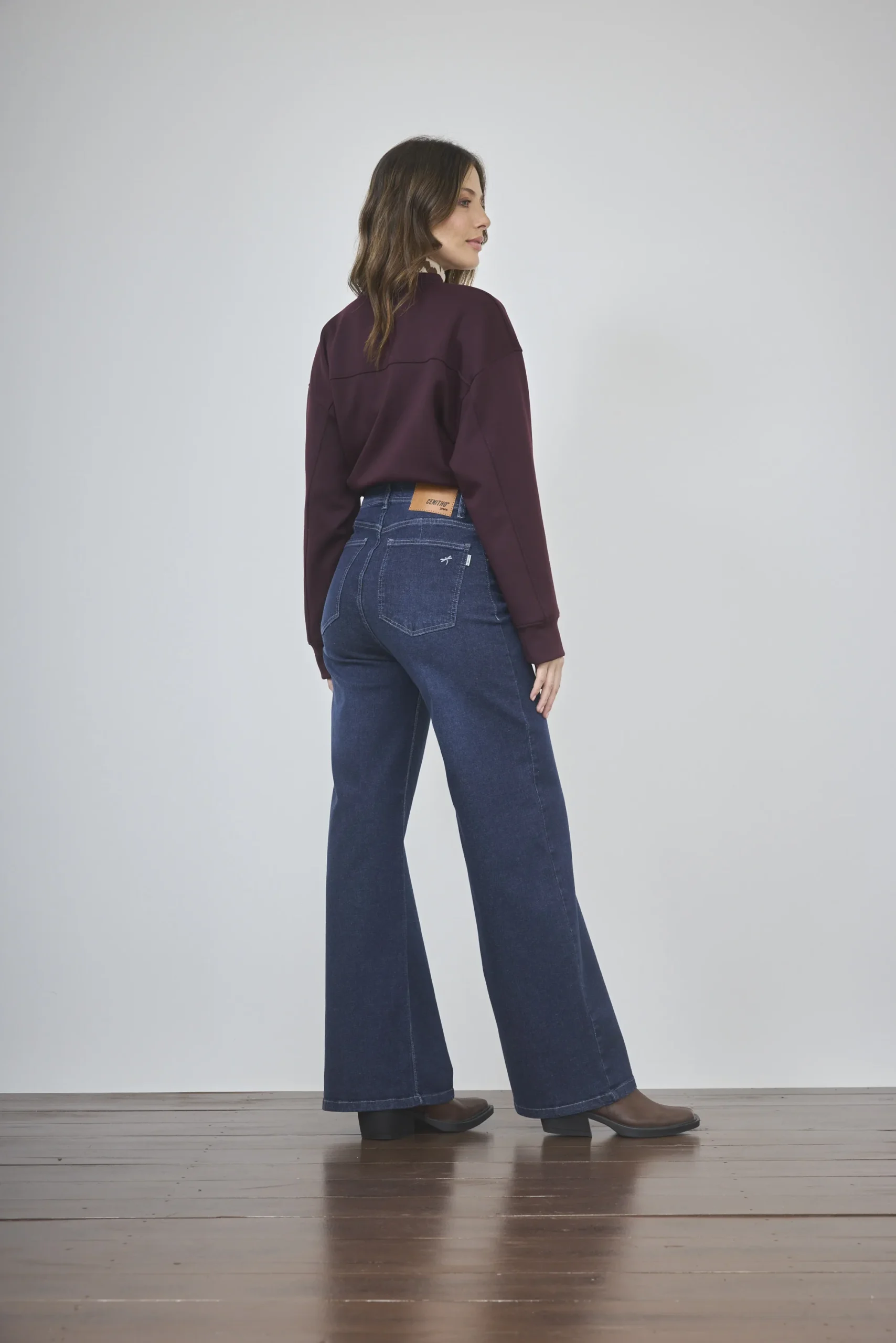 Alternative view of ART. 418 | WIDE LEG AZUL CLÁSICO ELASTIZADO