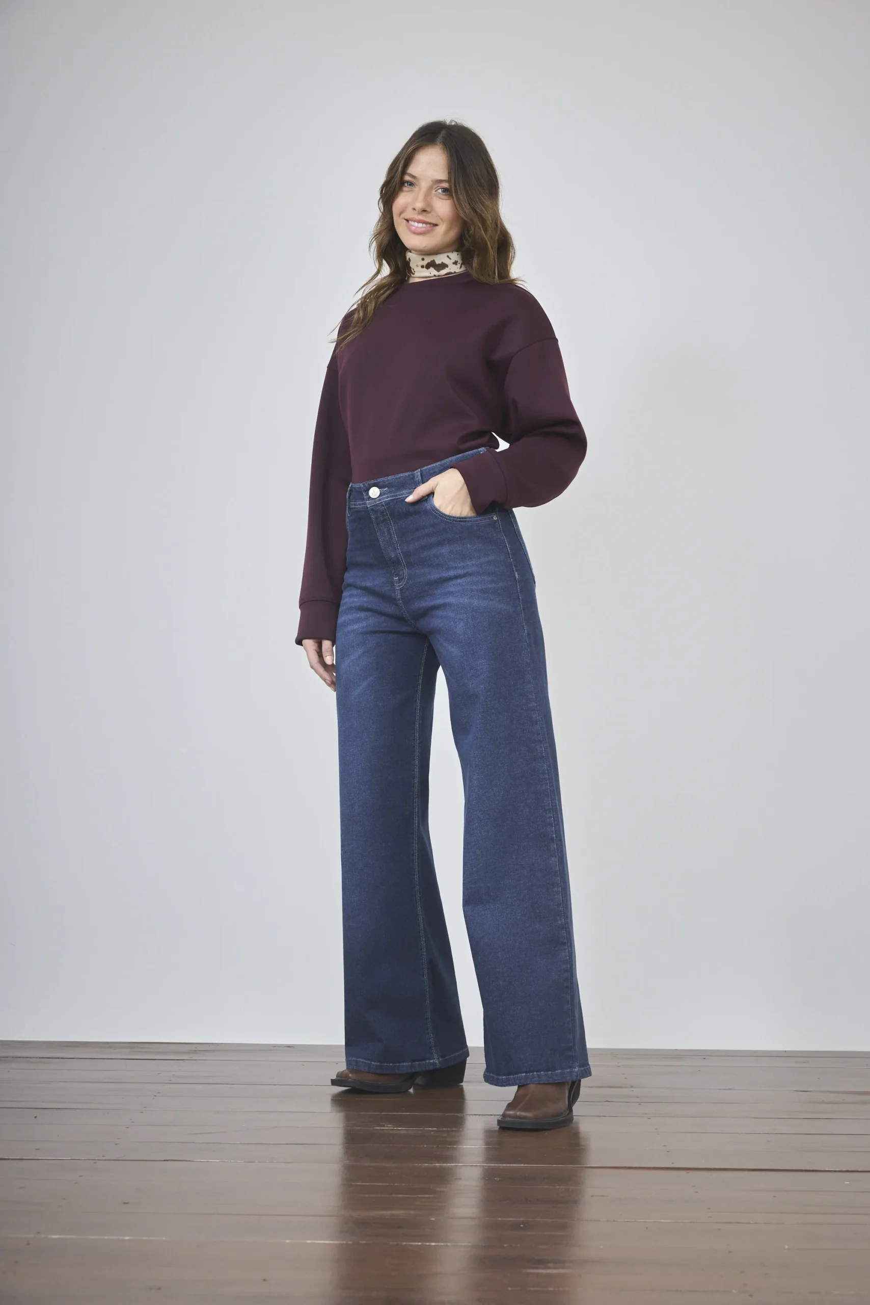 ART. 418 | WIDE LEG AZUL CLÁSICO ELASTIZADO