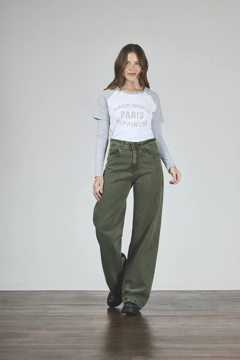 ART. 424 | WIDE LEG VERDE CLÁSICO RÍGIDO