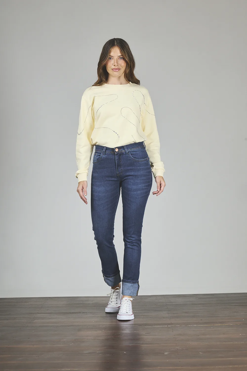 ART. 425 | AZUL CLÁSICO BRILLO EN BOTA DOBLES ELASTIZADO