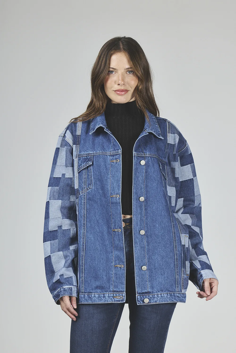 ART. 437 | CAMPERA OVERSIZE CUADRILLE AZUL RIGIDO