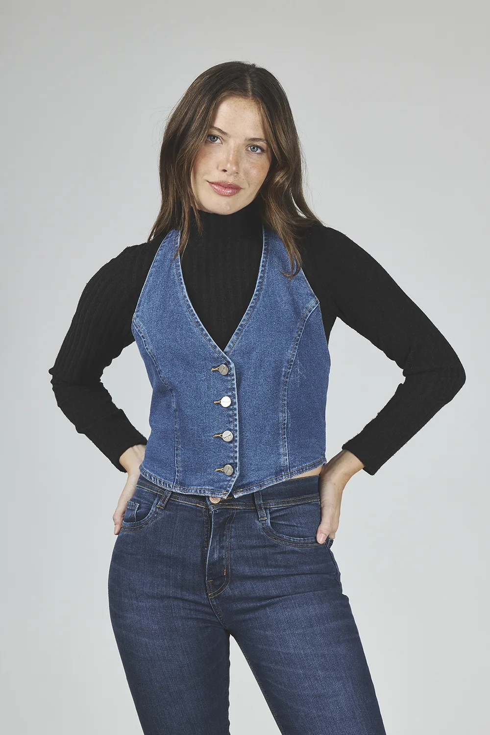 ART. 451 | CHALECO CORSET DENIM ELASTIZADO