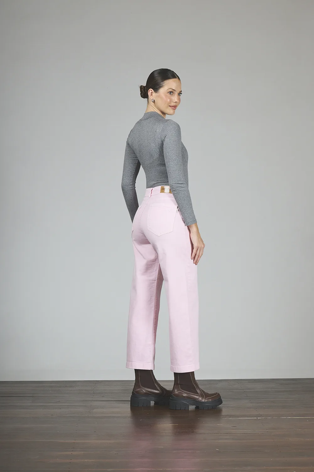 Alternative view of ART. 455 | CROP WIDE LEG ROSA ELASTIZADO