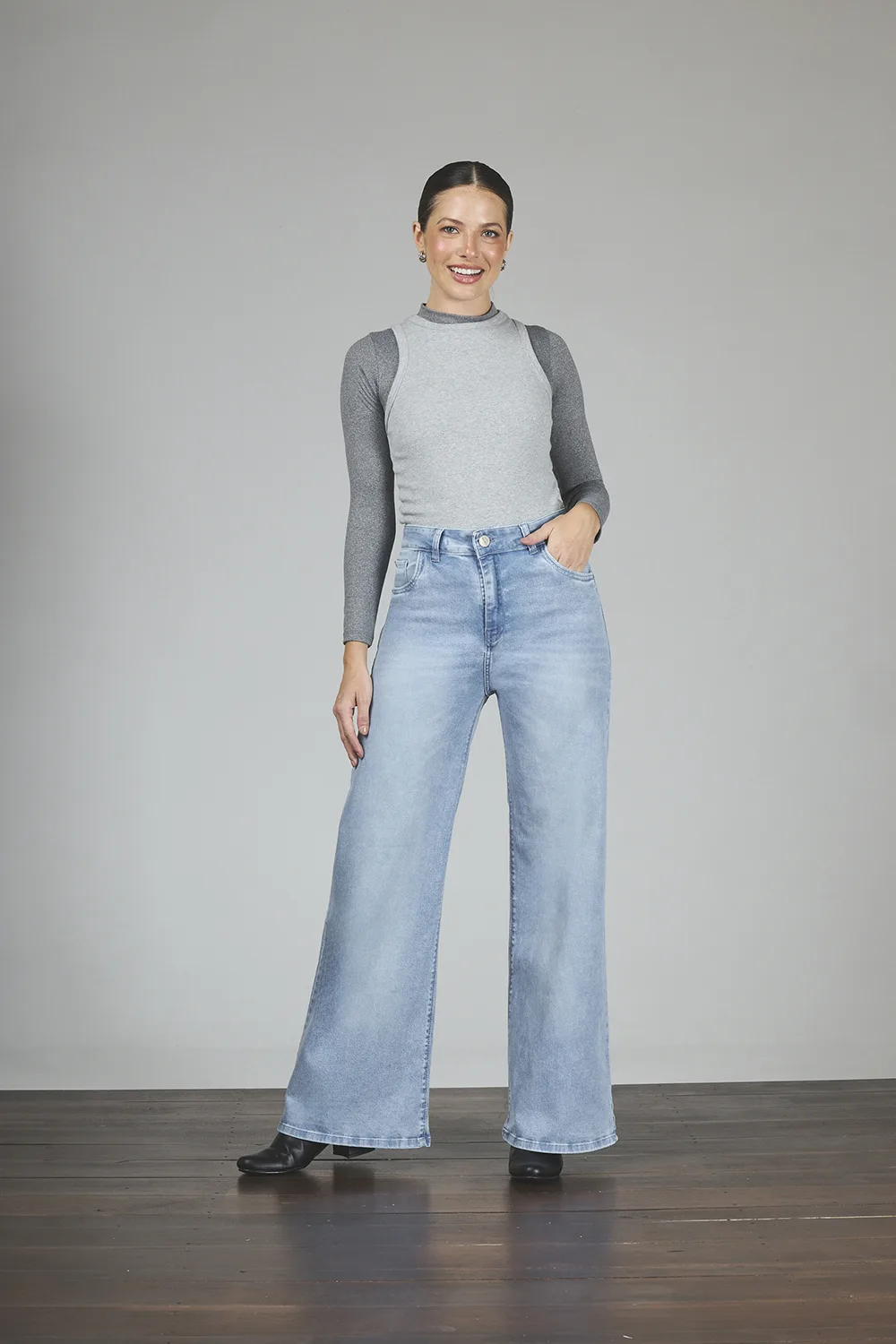 ART. 463 | WIDE LEG CELESTE ELASTIZADO - Imagen 4