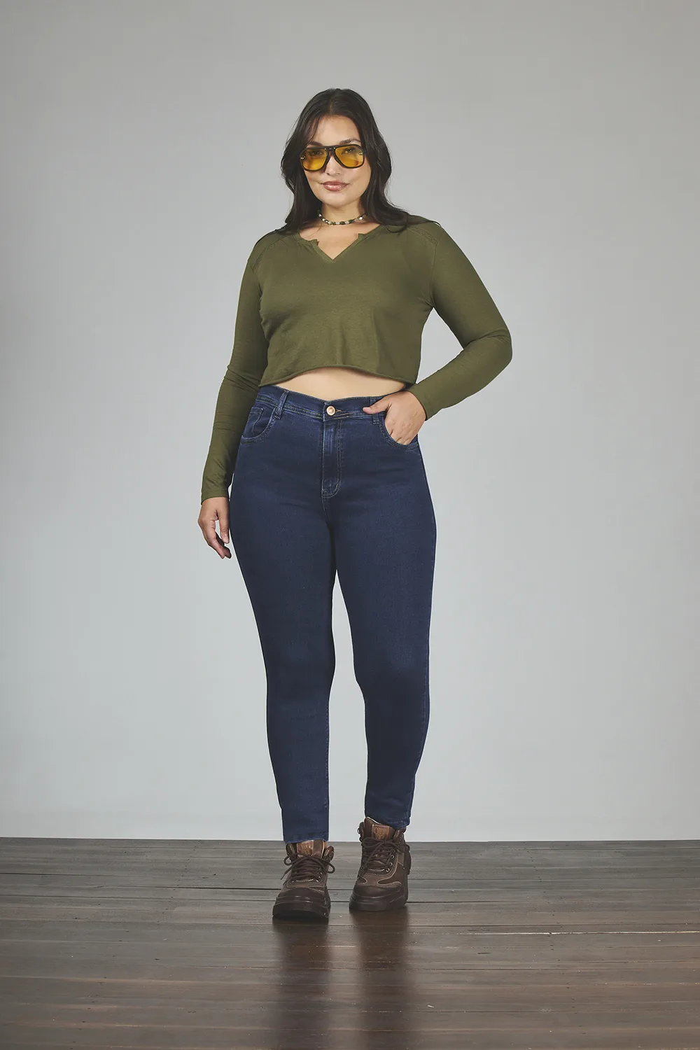 ART. 706 | AZUL HILO CAMEL ELASTIZADO