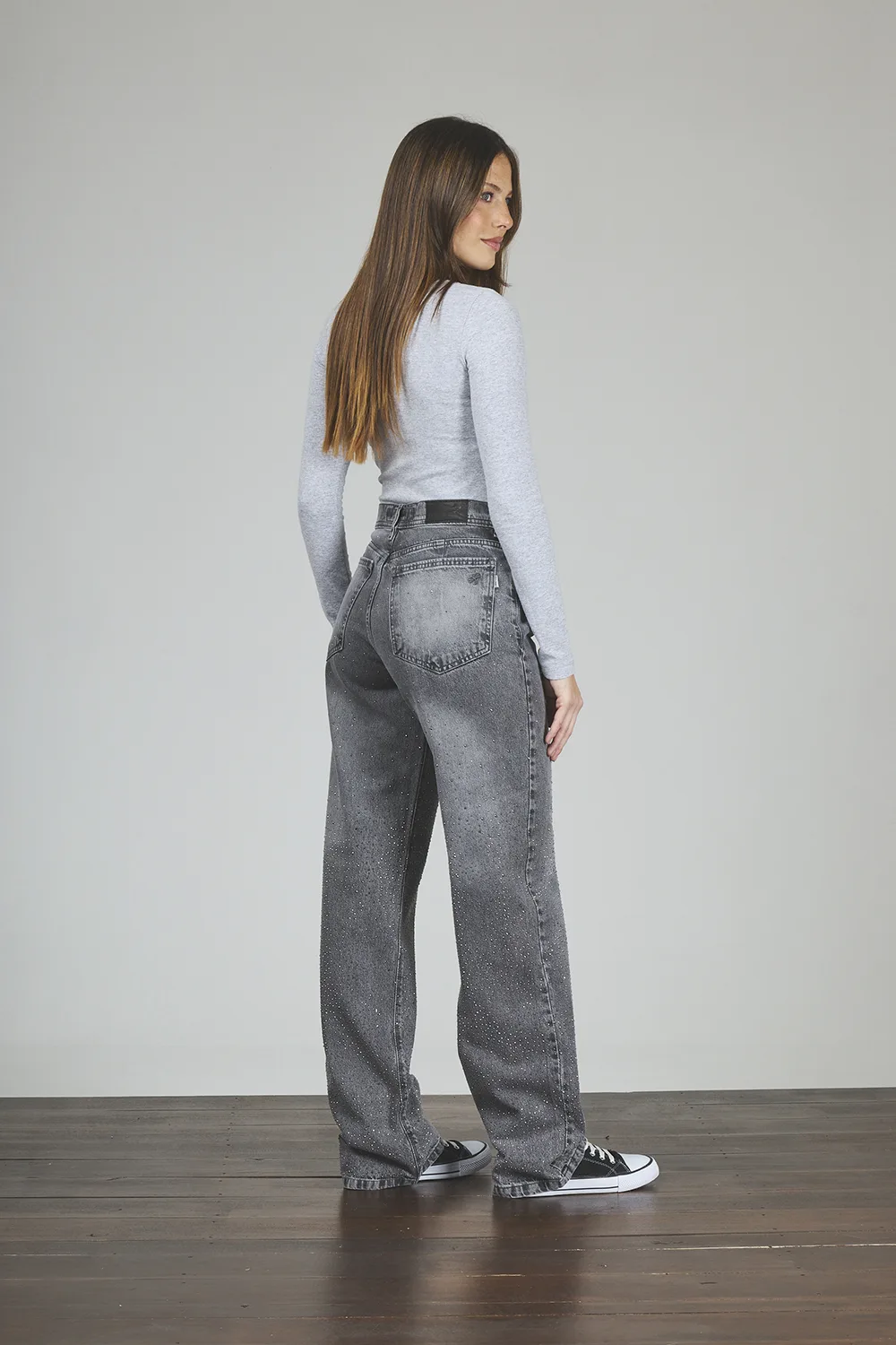 Alternative view of ART. 403 | RECTO GRIS CON STRASS RÍGIDO