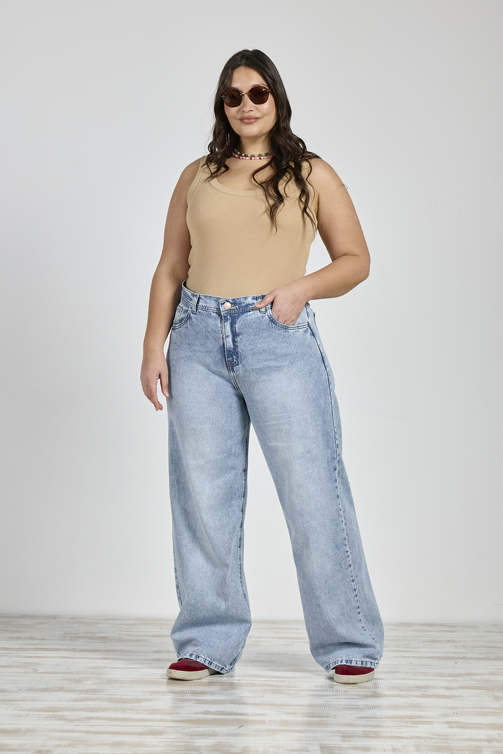 ART. 836 | WIDE LEG CELESTE CLÁSICO BOLSILLO PULIDO RÍGIDO