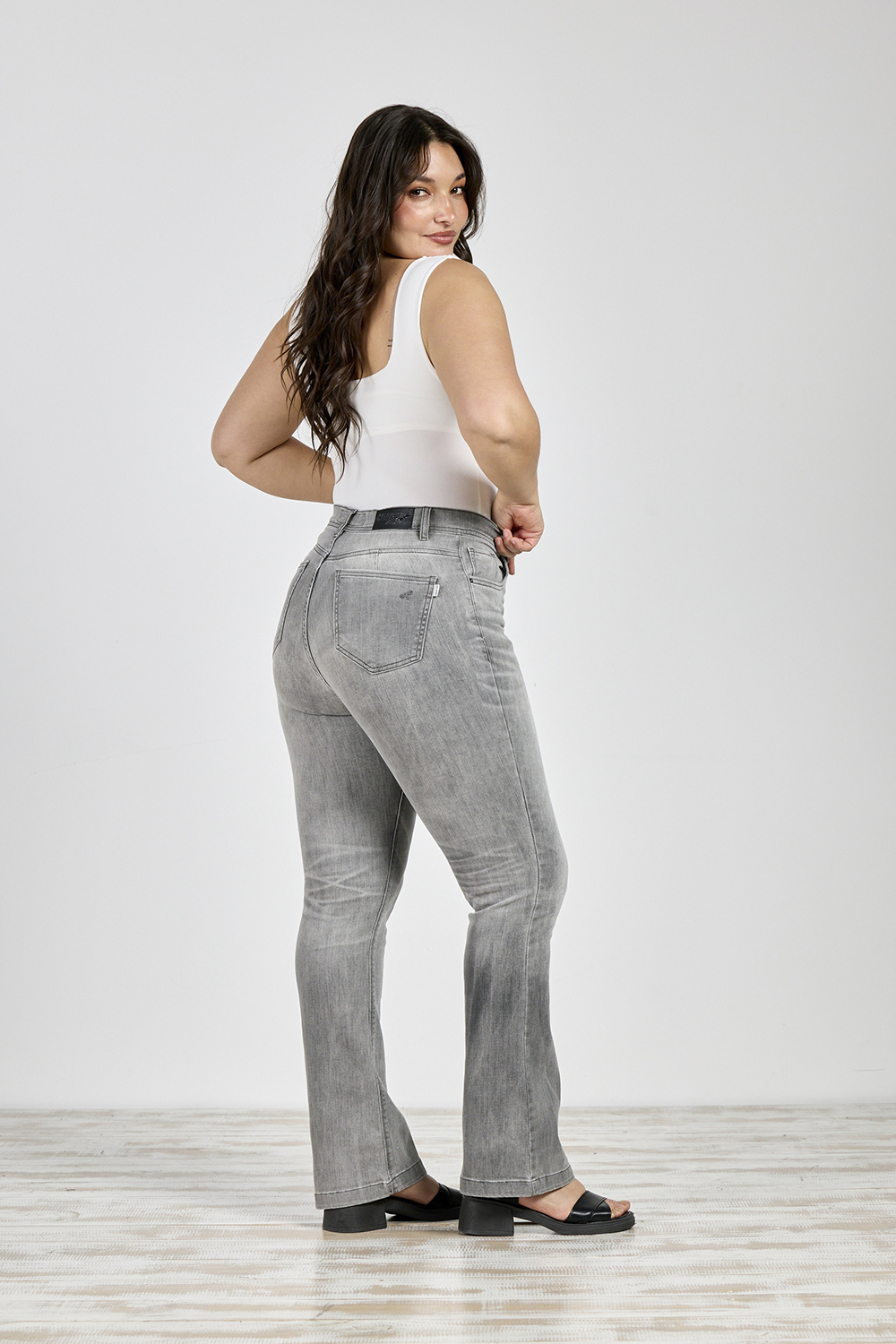 Alternative view of ART. 842 | SEMI OXFORD GRIS CLASICO ELASTIZADO