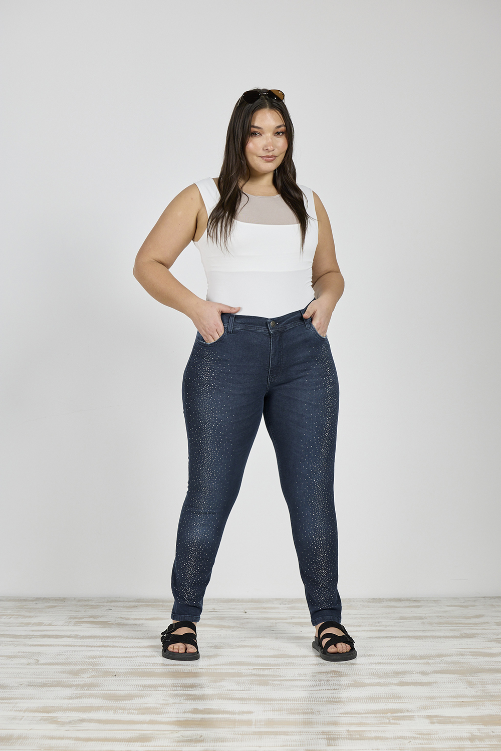 ART. 845 | BLUE BLACK CON STRASS ELASTIZADO