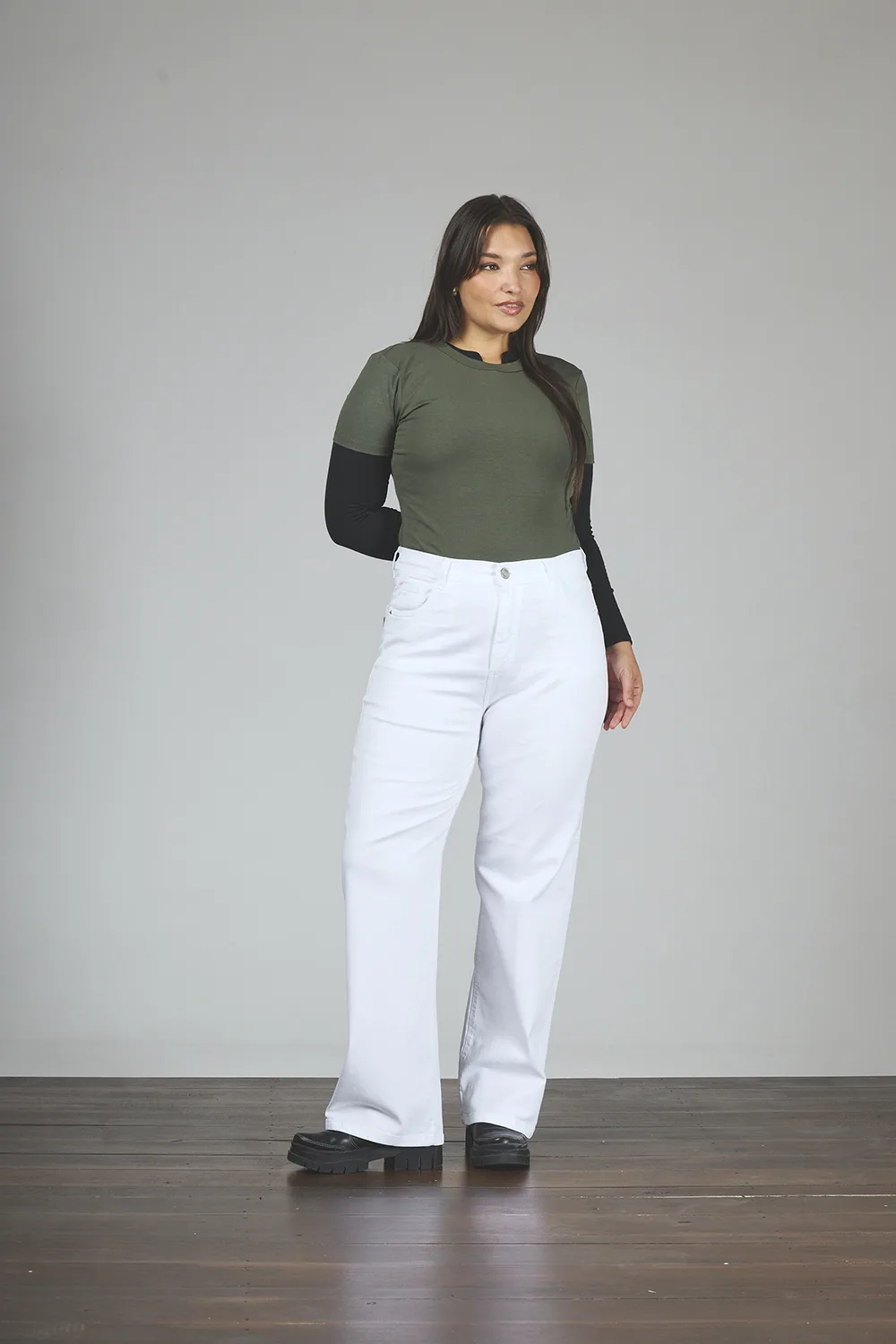 Alternative view of ART. 859 | WIDE LEG BLANCO CLÁSICO ELASTIZADO