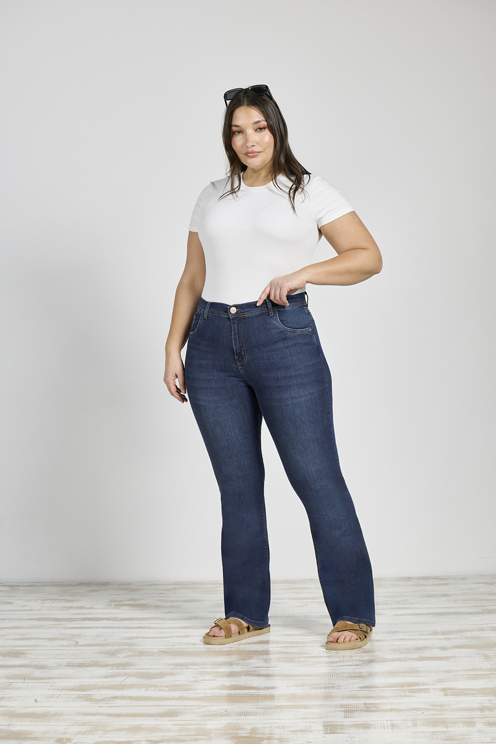 ART. 865 | SEMI OXFORD AZUL CON RUEDO ELASTIZADO