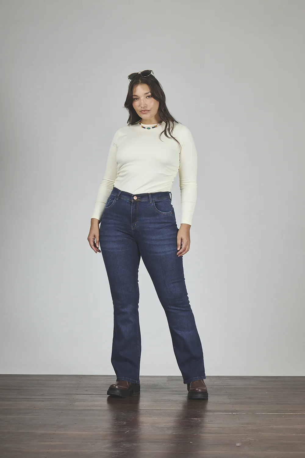 ART. 865 | SEMI OXFORD AZUL CON RUEDO ELASTIZADO