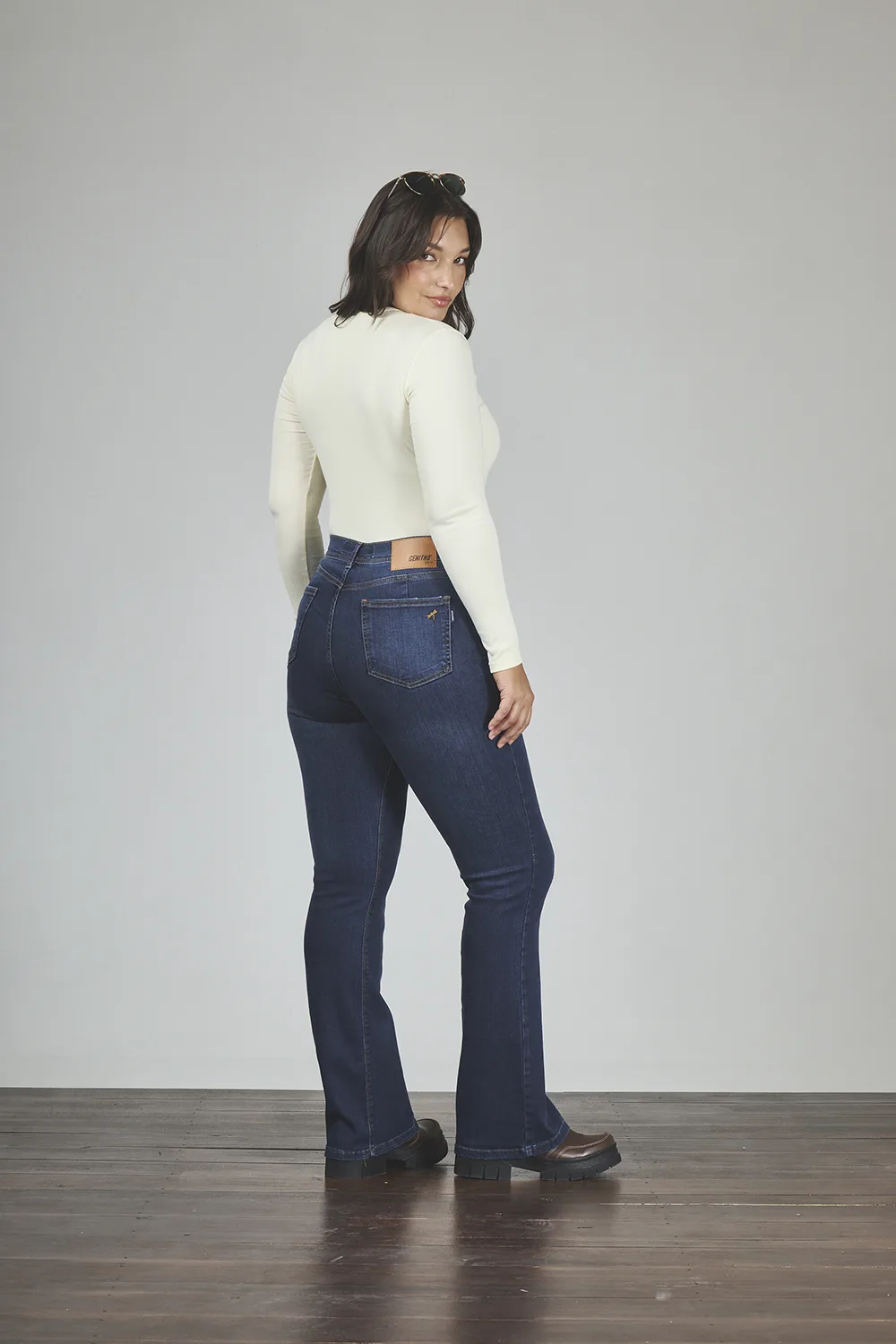 Alternative view of ART. 865 | SEMI OXFORD AZUL CON RUEDO ELASTIZADO