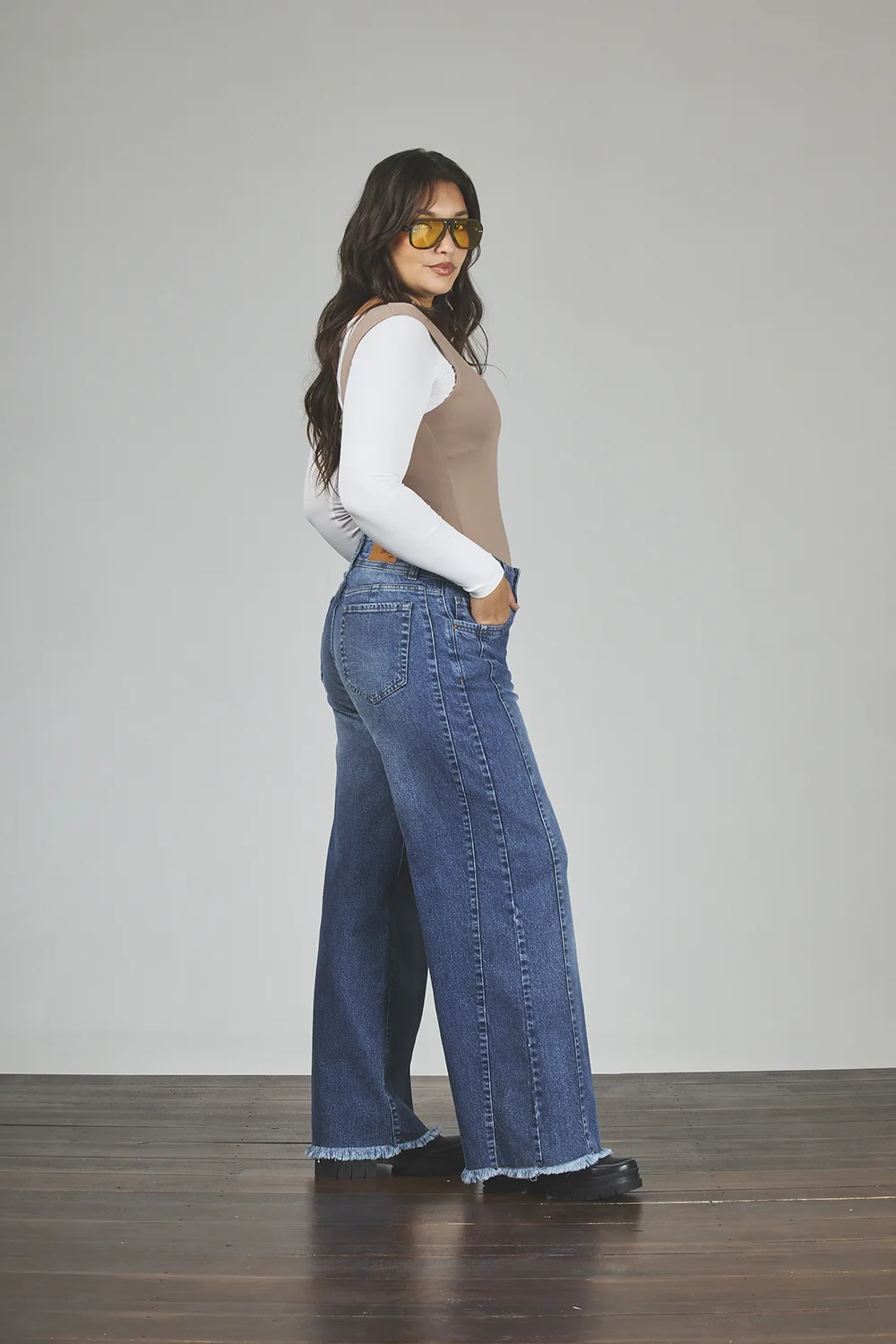 Alternative view of ART. 884 | BAGGY STONE CINTURA ANCHA CON RECORTE DEFLECADO ELASTIZADO