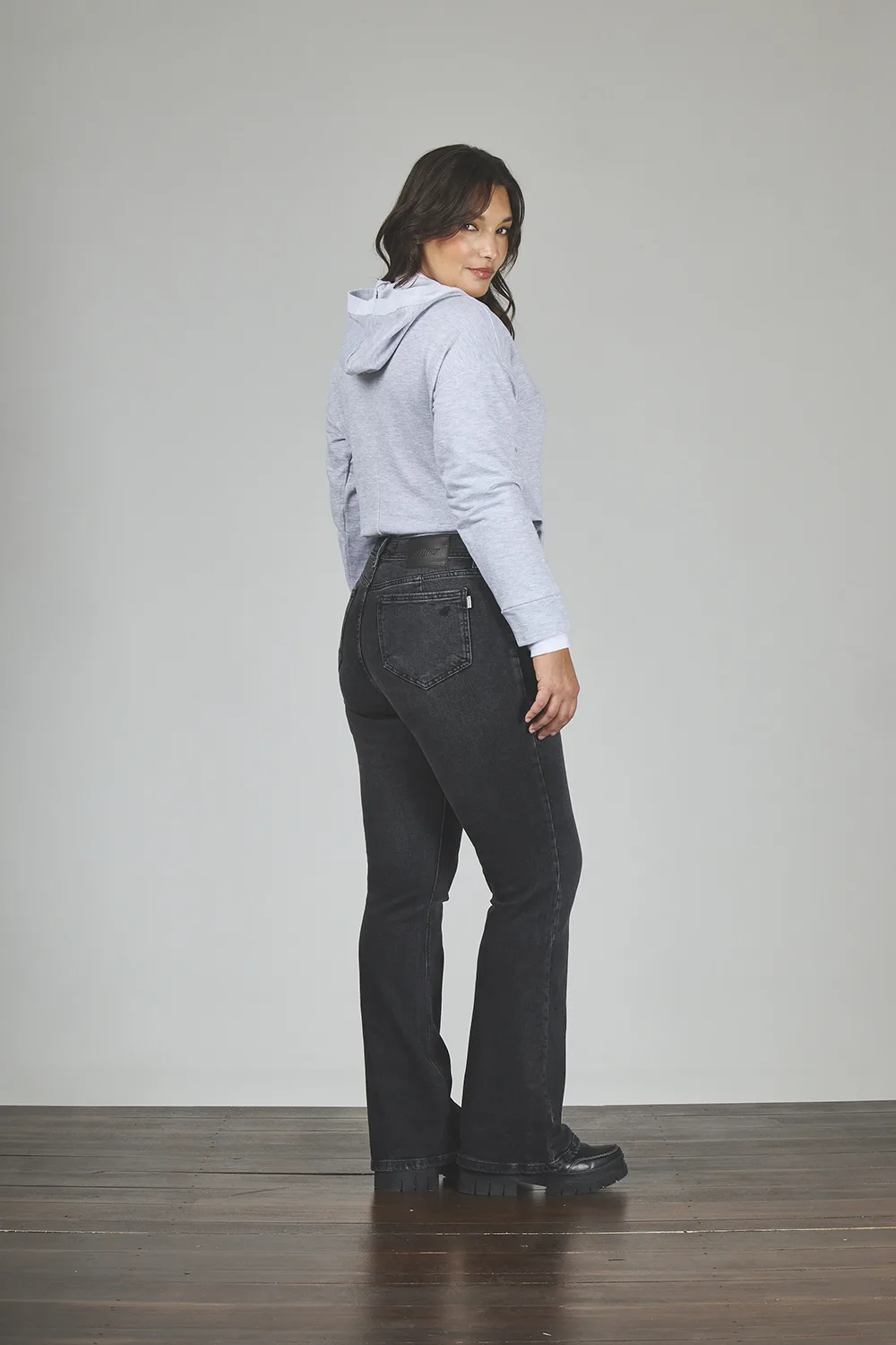 Alternative view of ART. 885 | SEMI OXFORD GRIS HUMO CLÁSICO ELASTIZADO