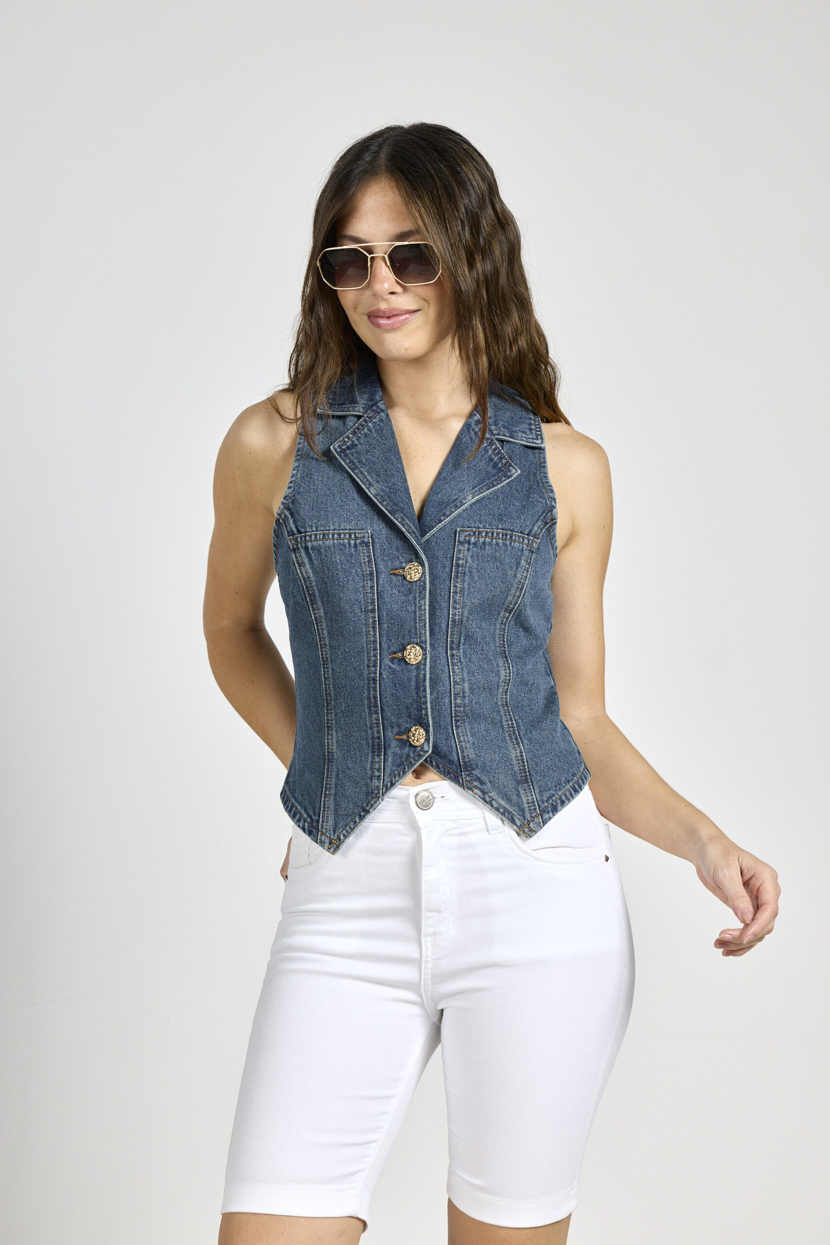 ART. 450 | CHALECO MATIZADO RECORTE V RÍGIDO