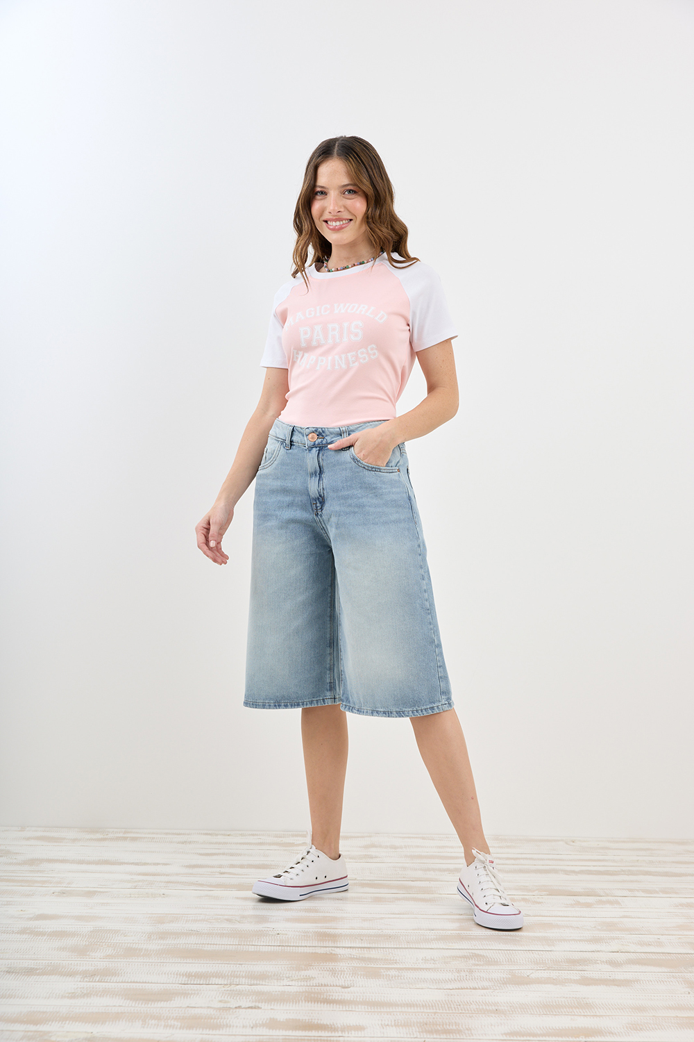 ART. C-145 | BERMUDA MAXI BAGGY CELESTE CLÁSICO RÍGIDO