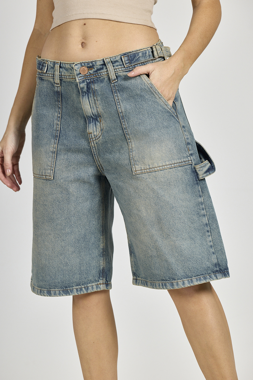 Alternative view of ART. M-585 | BERMUDA BAGGY ÓXIDO CON HEBILLA RÍGIDO