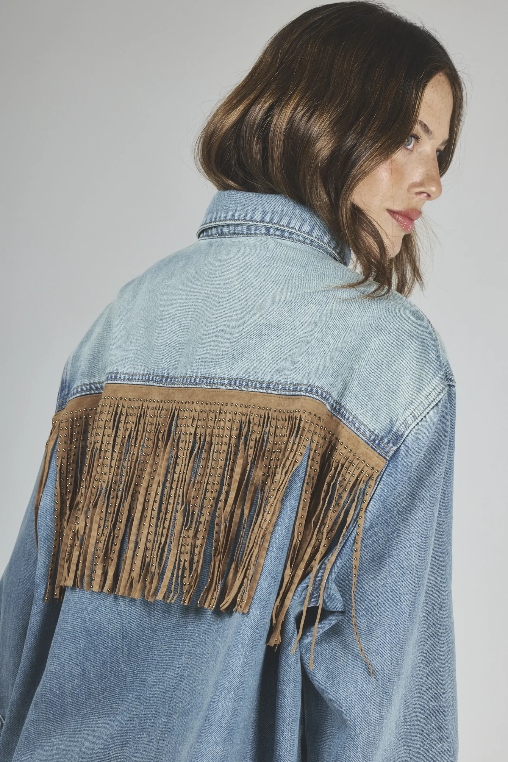 ART. 449 | CAMISA MATIZADO MANGA LARGA CON FLECOS DENIN RIGIDO - Imagen 4