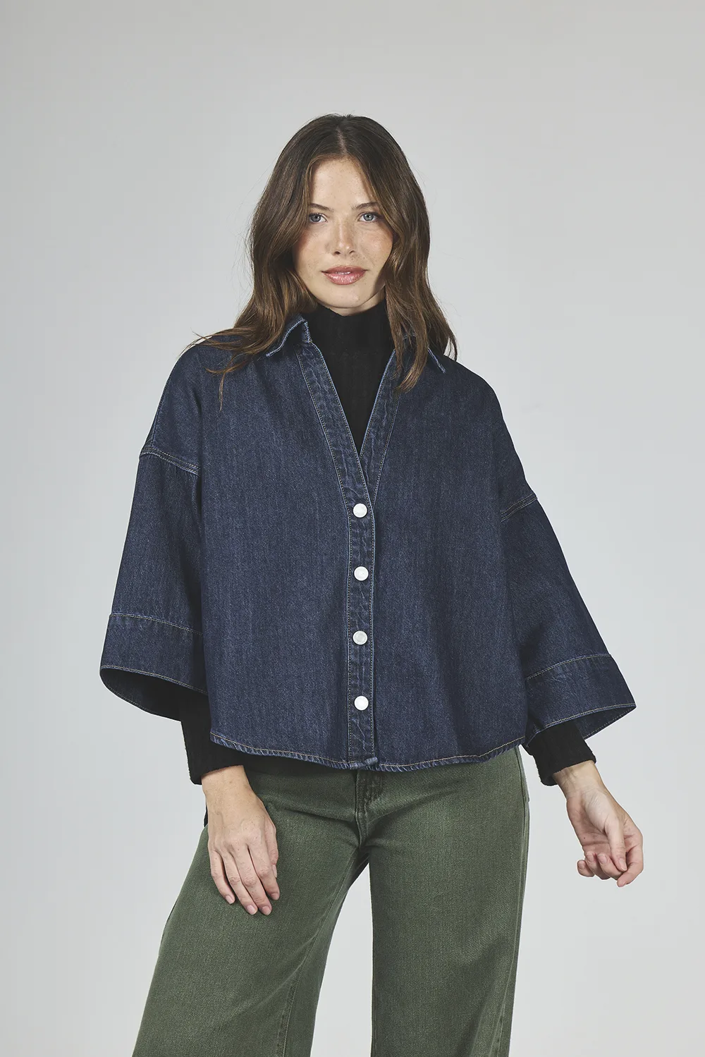 ART. 468 | CAMISA AZUL DARK MANGA 3/4 RIGIDA - Imagen 4