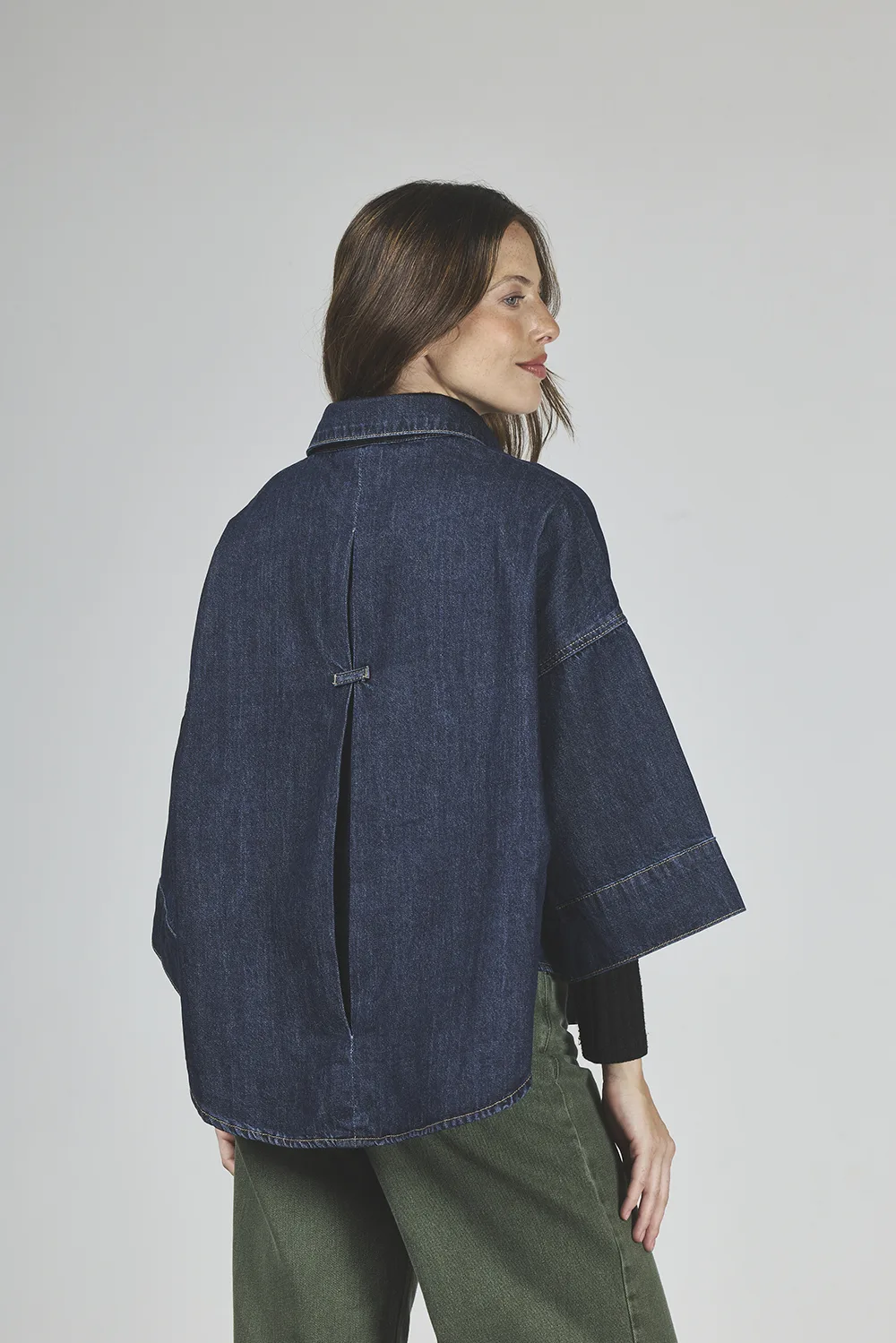 Alternative view of ART. 468 | CAMISA AZUL DARK MANGA 3/4 RIGIDA