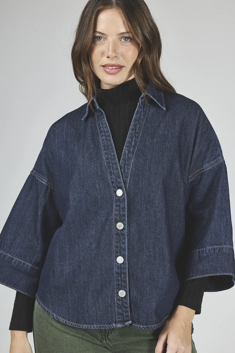 ART. 468 | CAMISA AZUL DARK MANGA 3/4 RIGIDA - Imagen 5