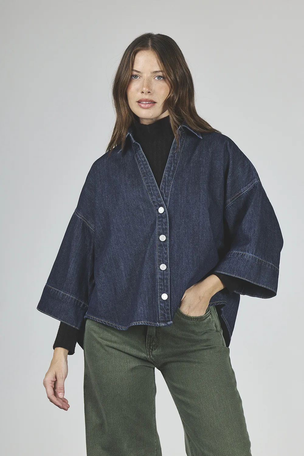 ART. 468 | CAMISA AZUL DARK MANGA 3/4 RIGIDA - Imagen 7