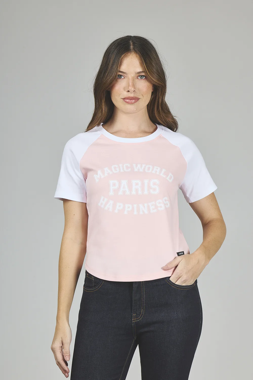 ART. A-25 | REMERA ROSA/BLANCO COMBINADO PARIS