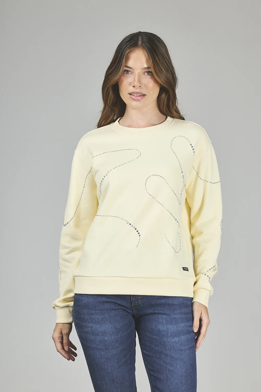 ART. A-62 | BUZO COLOR CRUDO CON BRILLO EN ONDAS